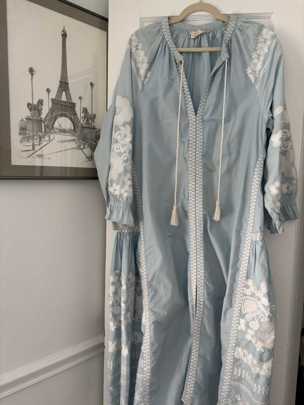 JULIA AMORY Nantucket Blue Coatue Caftan, XL. - Picture 3 of 6